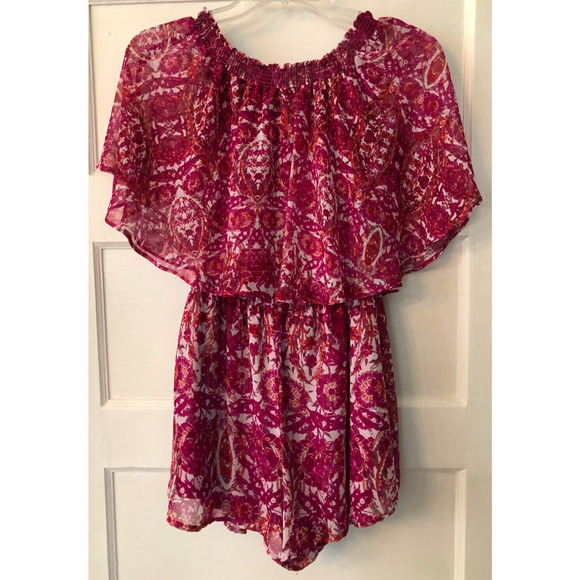 Show Me Your Mumu, Women's Rosarita Romper, Pomegranate Punch, Pink, Size Medium - Picture 2 of 5
